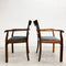 Six Art Deco Mahogany Framed Ladder Back Dining Chairs - New Upholstery