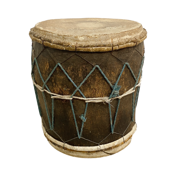 Vintage Tribal Hide And Wood Drum