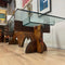 Large Bespoke Reclaimed Wooden And Glass Top Coffee Table