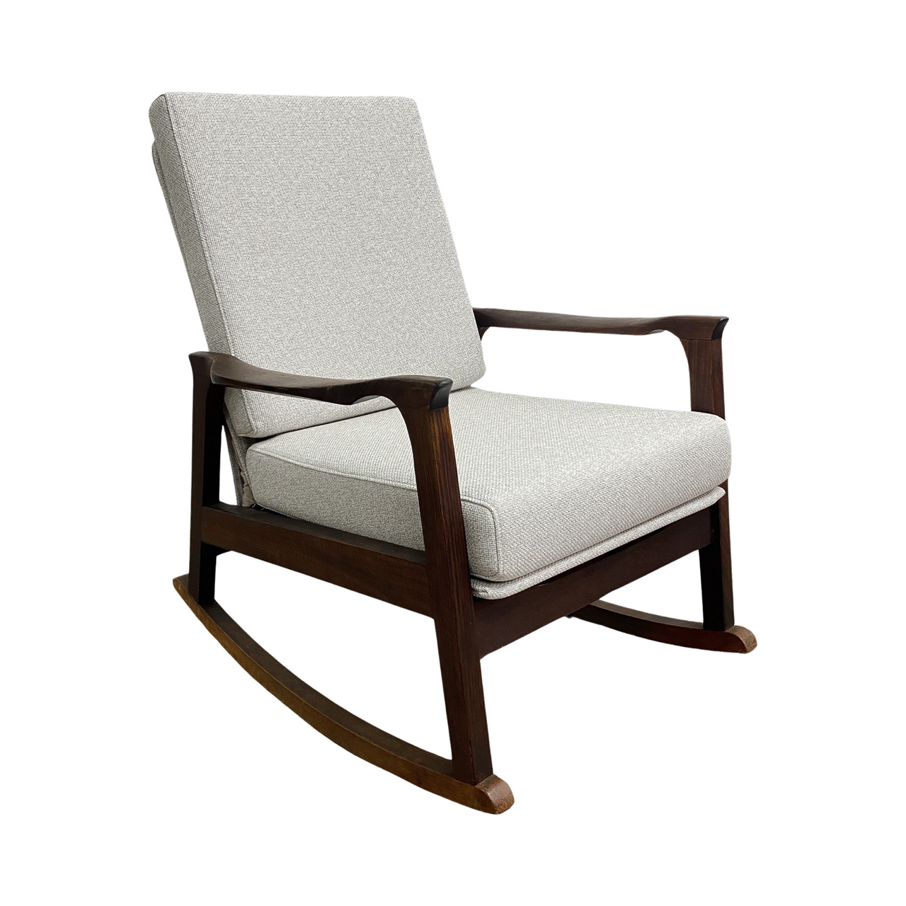 Mid Century Modern Rocking Chair With New Upholstery
