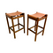 Rare Mary Featherston Mid Century 'Hobb' Stools With Tan Leather Seats - 2 Available
