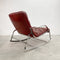 Sumptuous Mid Century Leather Chrome Rocker Chair
