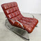 Sumptuous Mid Century Leather Chrome Rocker Chair