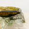 Mid Century Yellow And Green Art Glass Ashtray