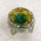 Mid Century Yellow And Green Art Glass Ashtray