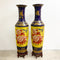 Pair Of Large Chinese Ceramic Cloisonne Floor Vase