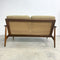 Mid Century 2 Seater Lounge Parker Rattan Back Lounge - Newly Upholstered