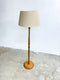Mid Century 60s Standard Wooden Floor Lamp With Shade