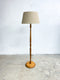 Mid Century 60s Standard Wooden Floor Lamp With Shade