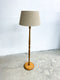 Mid Century 60s Standard Wooden Floor Lamp With Shade