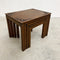 Mid Century Carved Top Solid Wood Nest of 4 Tables 1960s