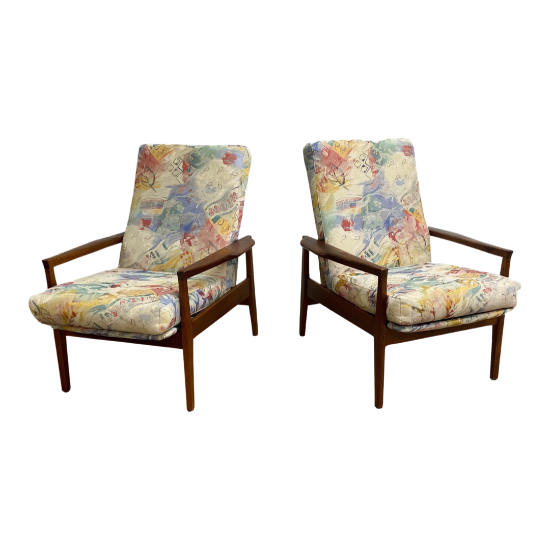 Mid Century Click Clack Lounge Armchairs