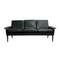 Mid Century Modern Black Leather Sofa 265 By H.W. Klein For Bramin 1960s