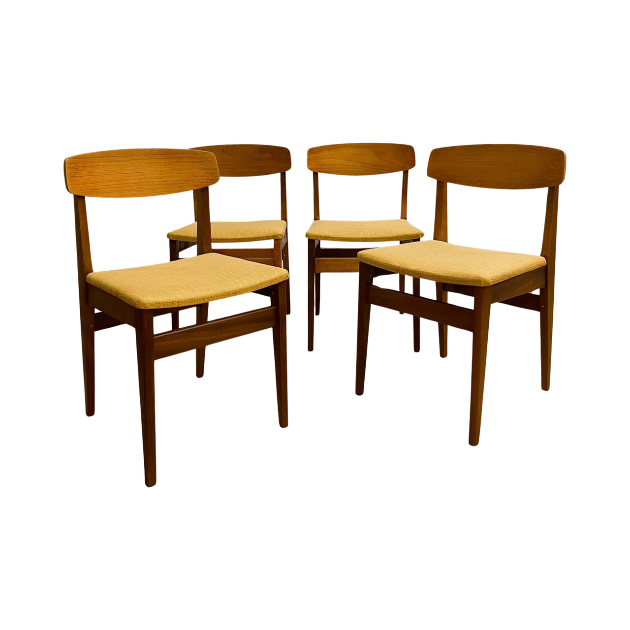 Set Of Four Mid Century Danish Dining Chairs - Reupholstered