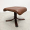 Mid Century Danish Leather Footstool Ottoman