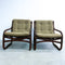 Mid Century European Bamboo And Canvas Sling Armchair