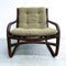 Mid Century European Bamboo And Canvas Sling Armchair
