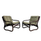 Mid Century European Bamboo And Canvas Sling Armchair