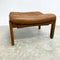 Mid Century Foot Stool With Leather Upholstery
