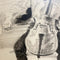 Mid Century Framed Pencil Drawing of Cellist by Frank Beck 1977