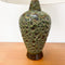 Mid Century Green Fat Lava And Teak Table Lamp Base