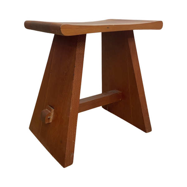 Mid Century Handmade Wooden Stool