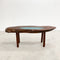 Mid Century Live Edge Coffee Side Table With Pond Under Glass