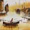 Mid Century Painting Of Junks And Boats