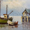 Mid Century Oil On Board Of Boat With Tender By N. James
