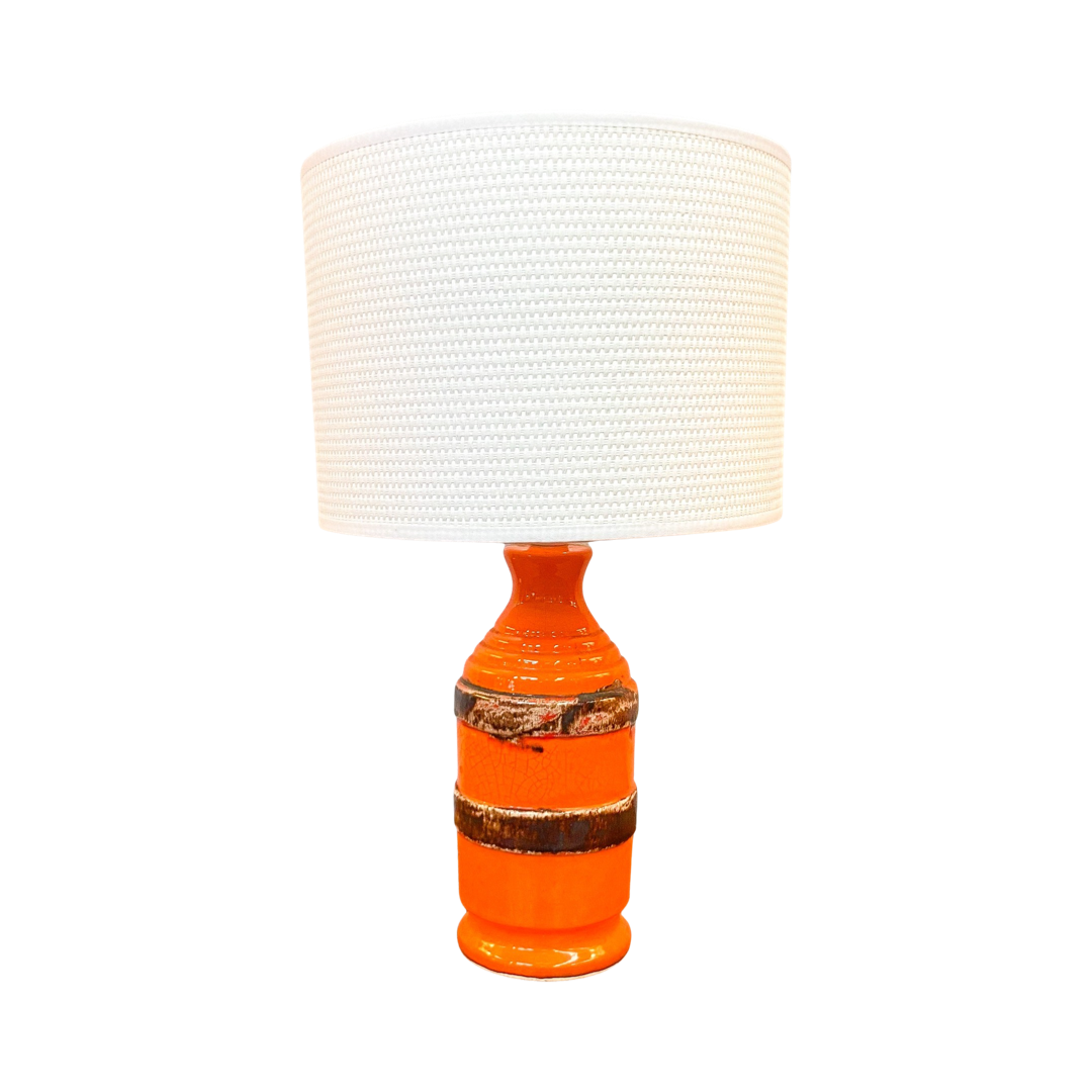 Mid Century Orange Glazed Table Lamp