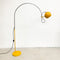 Mid Century Oslo Yellow Eyeball Arc Floor Lamp 1970s
