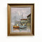 Vintage W.Jones Oil on Canvas Original Painting of Boats Harbour Side