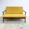 Mid Century Parker Rattan Back 2 Seater Lounge - Restored