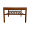 Mid Century Parker Square Teak Coffee Table With Slatted Shelf