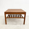 Mid Century Parker Square Teak Coffee Table With Slatted Shelf