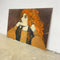 Mid Century Portrait Painting On Masonite By Elmer Needham