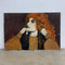 Mid Century Portrait Painting On Masonite By Elmer Needham