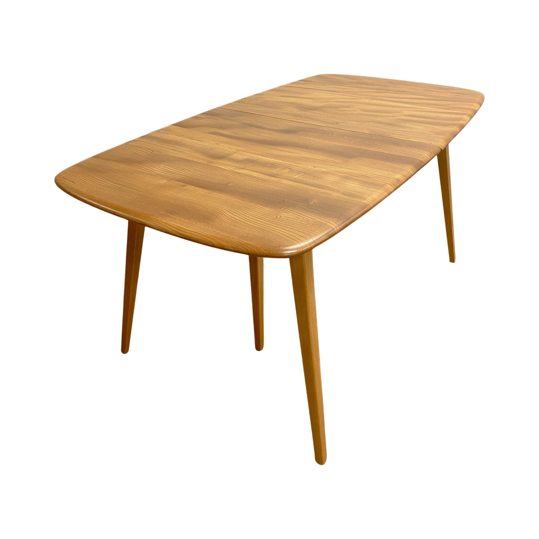 Restored Mid Century Solid Elm Ercol Grand Windsor Extension Dining Table