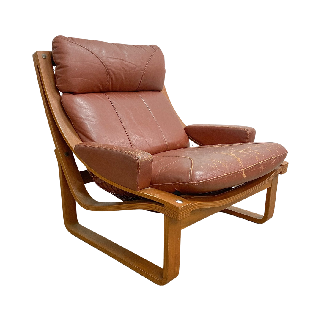 Mid Century Tessa Tan Leather T4 Armchair