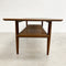 Mid Century Teal Parker Model 139 Coffee Table With Rattan Shelf
