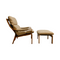 Mid Century Tessa Austin Leather Armchair With Footstool