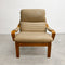 Mid Century Tessa Austin Leather Armchair With Footstool