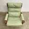 Mid Century Tessa Delmont Sage Leather Swivel Armchair