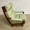Mid Century Tessa Delmont Sage Leather Swivel Armchair