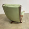 Mid Century Tessa Delmont Sage Leather Swivel Armchair