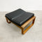 Mid Century Tessa T4 Black Leather Footstool