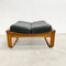 Mid Century Tessa T4 Black Leather Footstool