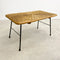 Mid Century Wicker And Metal Rod Coffee Side Table