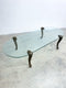 Mid Century Hollywood Regency Glass Coffee Table