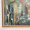 Mid Century Oil On Board Portrait Painting Of Two Figures